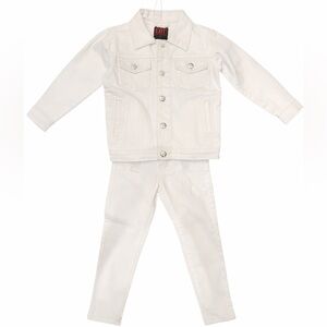 EXIT Apparel Toddler White Denim Jacket & Pants Set Size 4T NWT Designer Kids